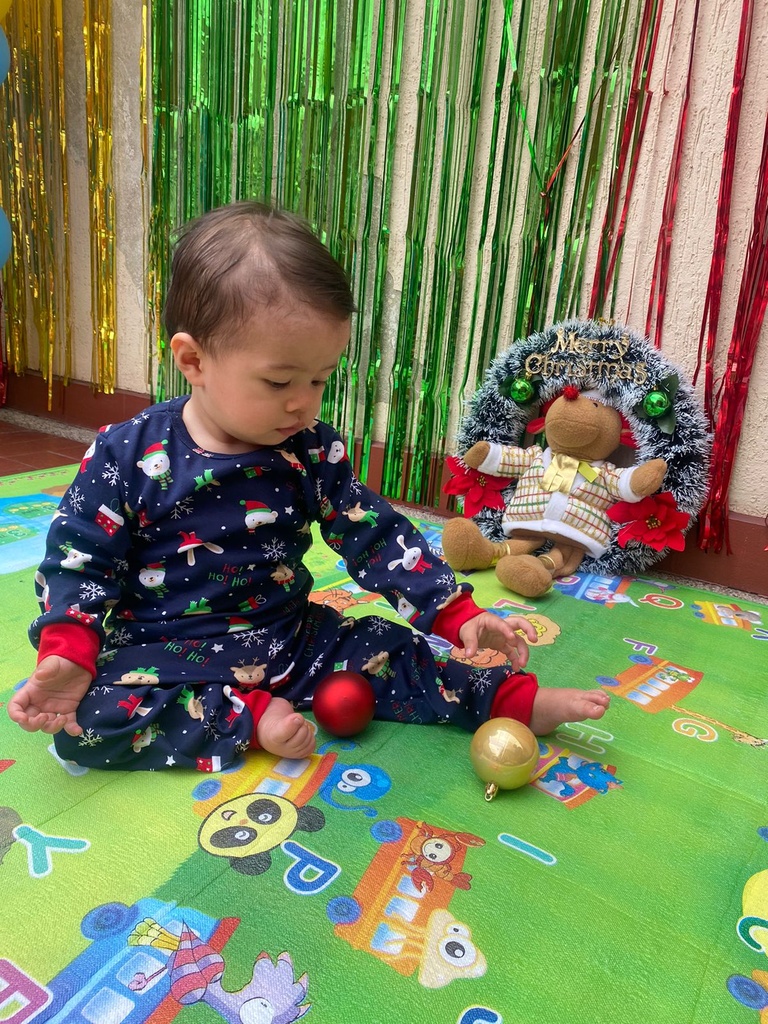 PIJAMA DOS PIEZAS AZUL NAVIDAD
