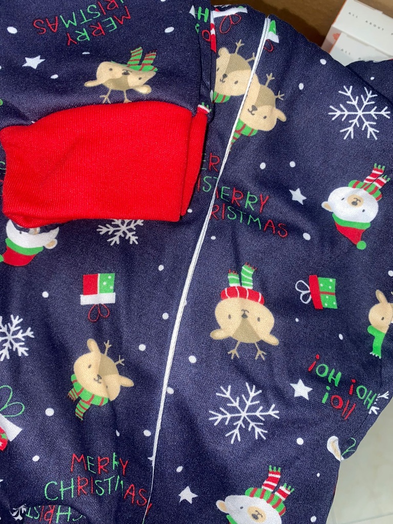 PIJAMA DOS PIEZAS AZUL NAVIDAD